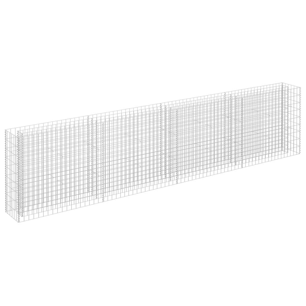 Jardinière lit surélevé plantes fleurs jardin à gabion acier galvanisé 360 x 30 x 90 cm - Image 1