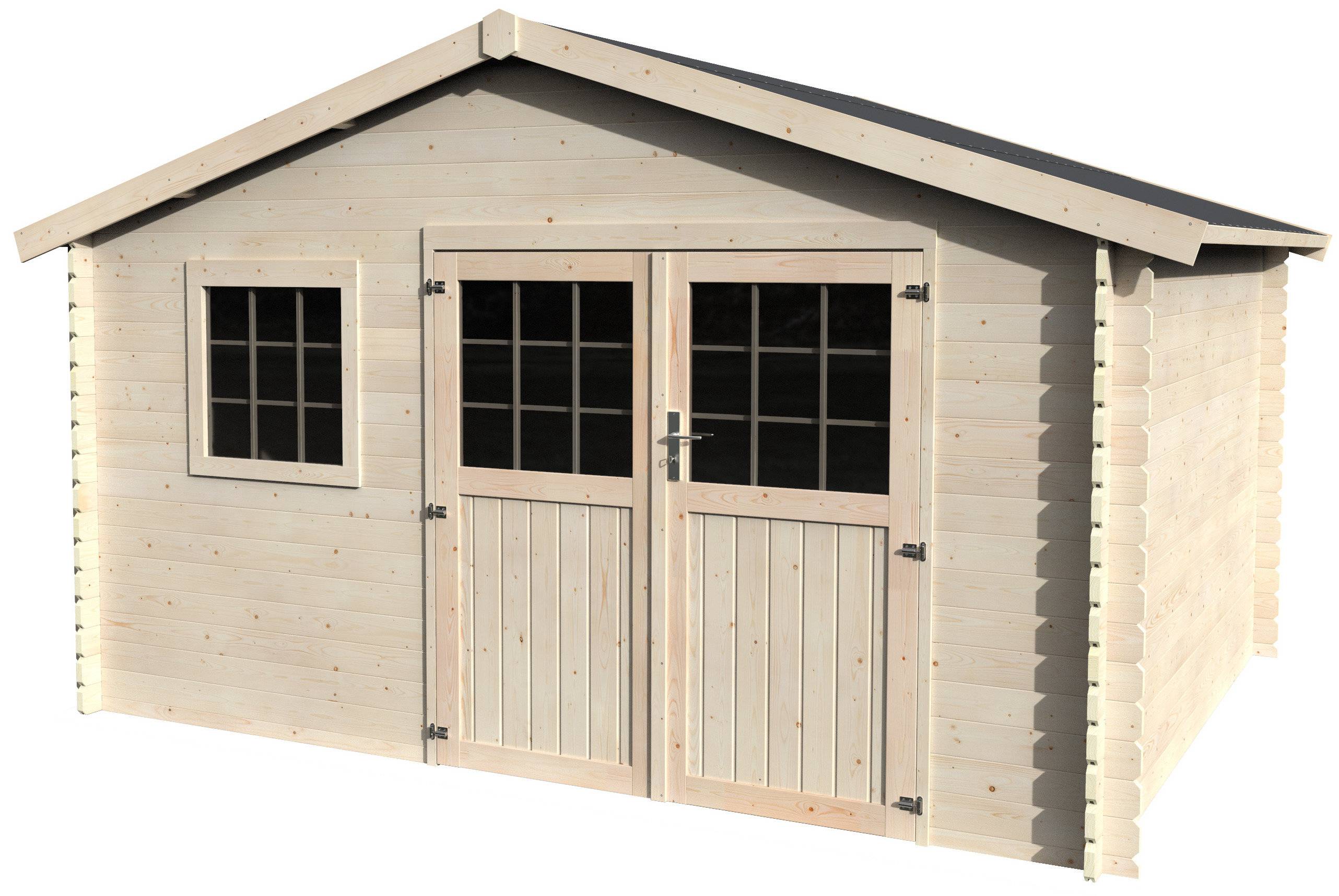 Decor et Jardin - ABRI DE JARDIN BOIS FREVENT - 11,19 m² - Ep : 28 mm - 3,98x3,26 - couleur naturel - Décor et Jardin - Image 1