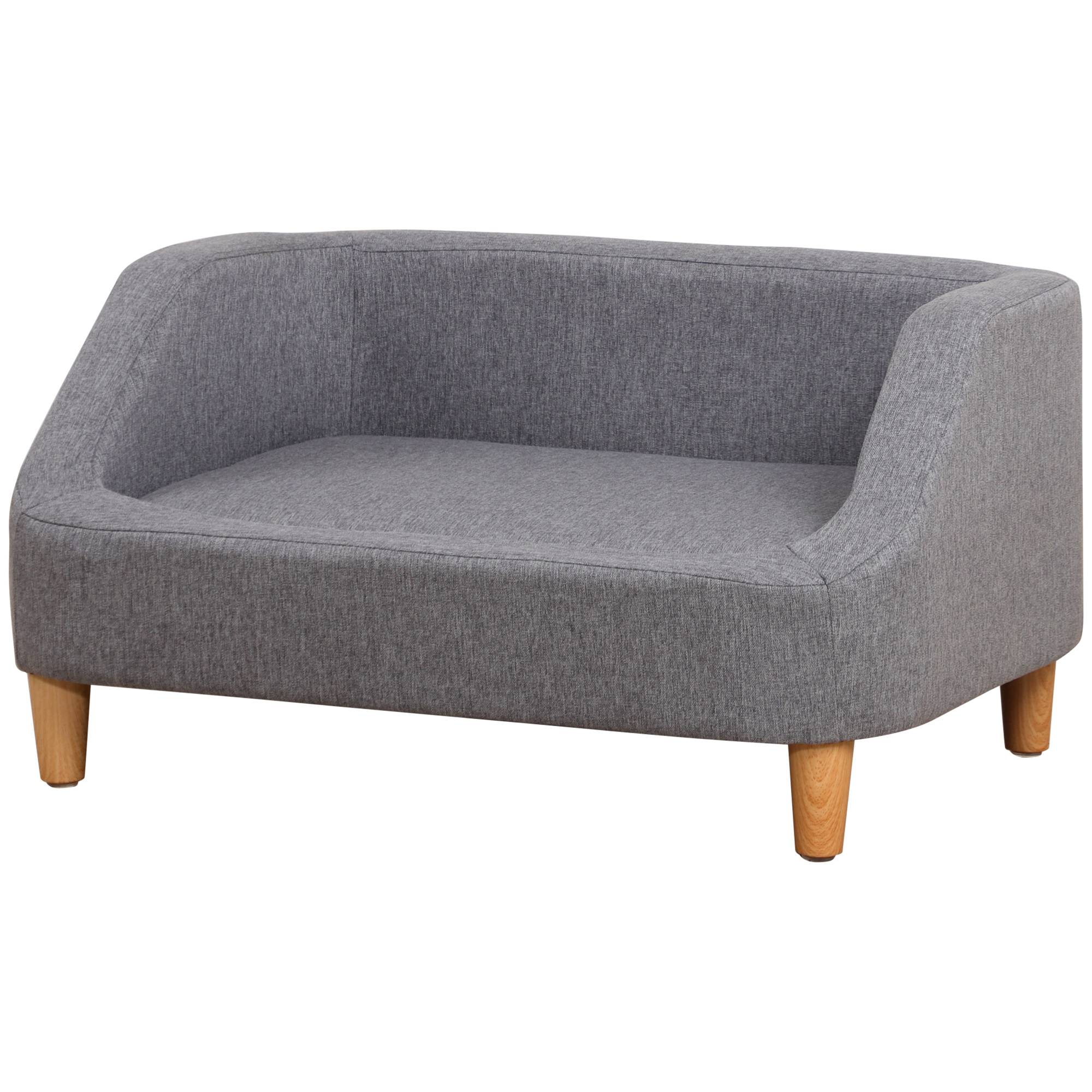 Sans Marque - Canapé pour chien lit pour chien animal domestique style scandinave pieds en bois revêtement tissu déhoussable 75 x 55 x 39 cm - gris - Image 2