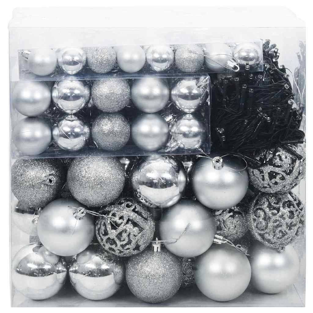 Vidaxl - Ensemble de Boules de Noël 120 pcs Argent Plastique vidaXL 42018836 - Image 4