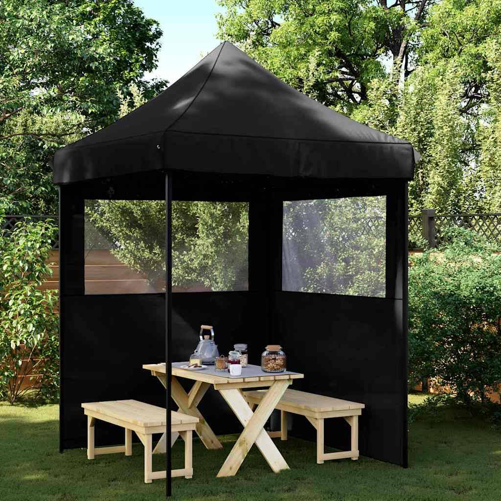 Vidaxl - Tente de réception pliable escamotable 2 parois latérales noir vidaXL 4004998 - Image 1