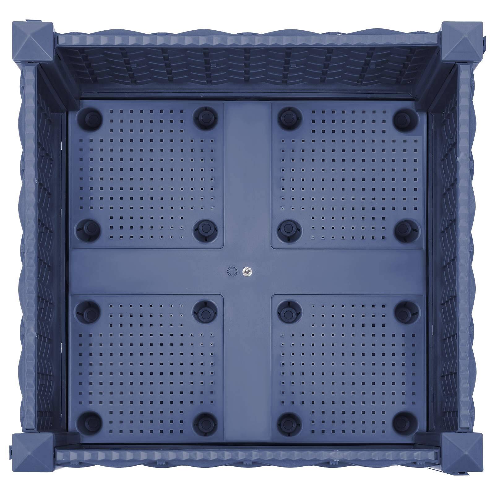ComfortXL - Pot fleur carré surélevé roulettes balcon extérieur 40x40x33cm gris bleu - ComfortXL Outdoor Living - Image 5