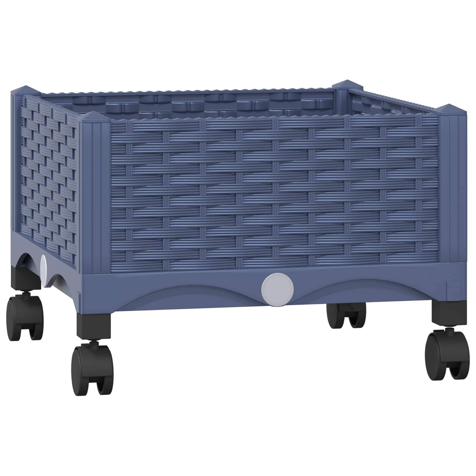 ComfortXL - Pot fleur carré surélevé roulettes balcon extérieur 40x40x33cm gris bleu - ComfortXL Outdoor Living - Image 2
