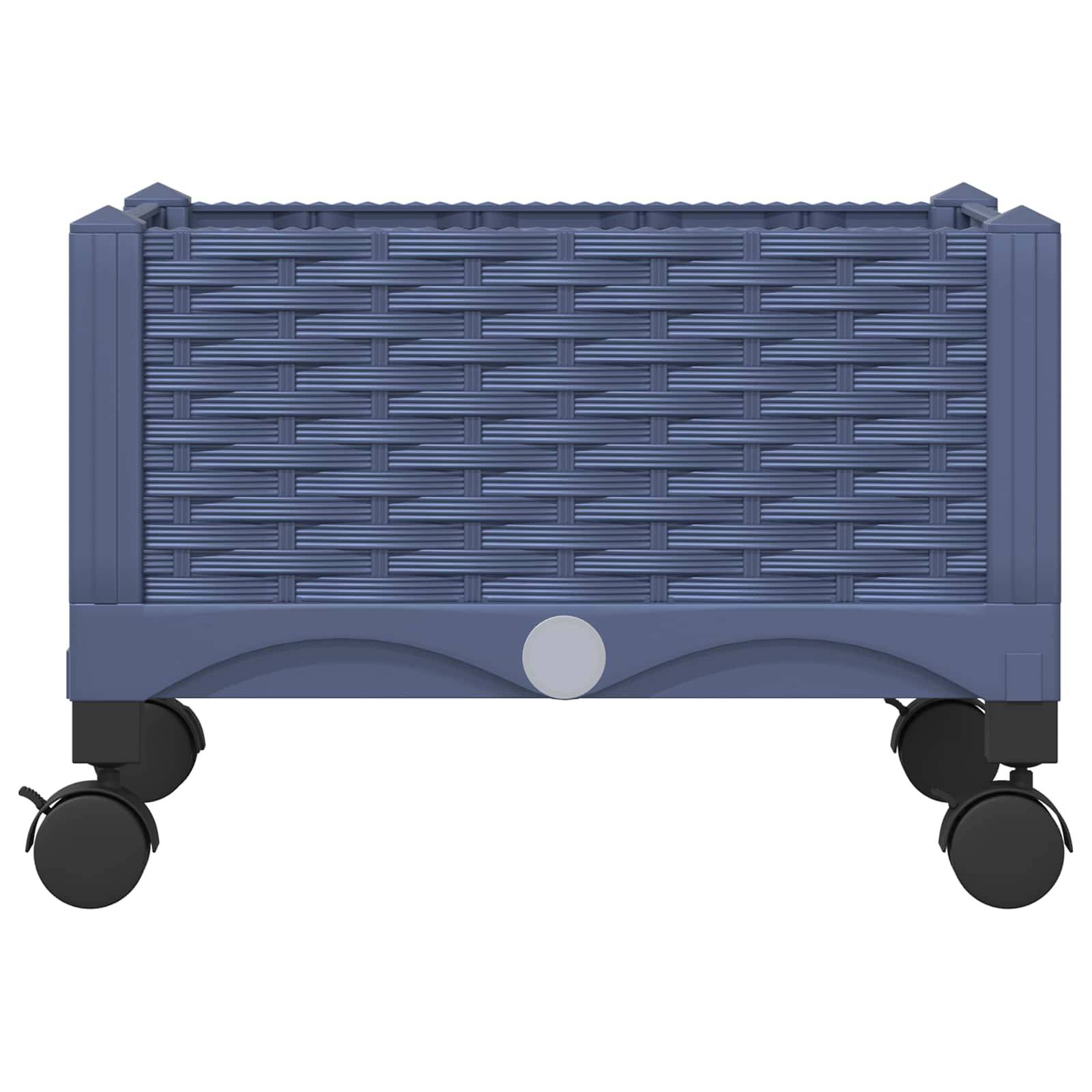 ComfortXL - Pot fleur carré surélevé roulettes balcon extérieur 40x40x33cm gris bleu - ComfortXL Outdoor Living - Image 4