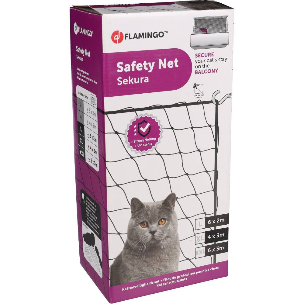 Filet de sécurité Sekura Noir 4 x 3 mètres pour chat - Image 1