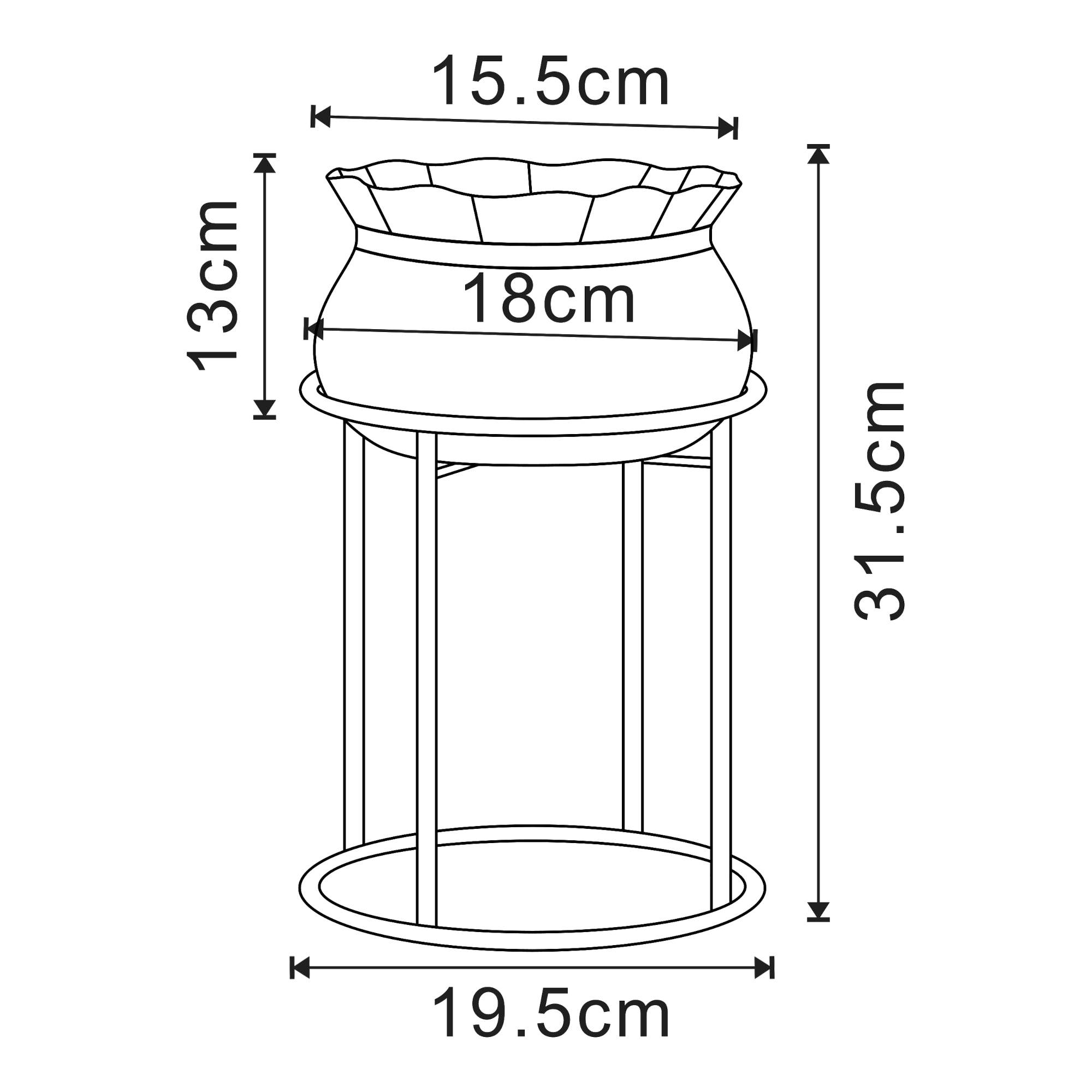 Helloshop26 - Porte-plantes style intemportel support 32 x 20 cm noir - Image 2