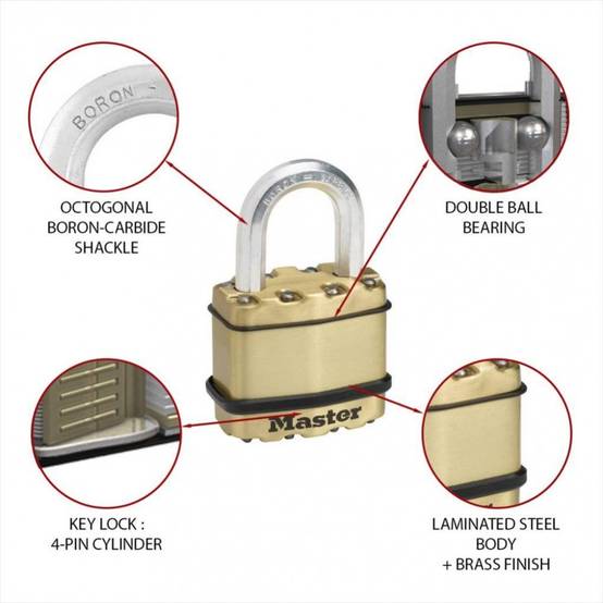 Master Lock - Cadenas à clé MASTER LOCK acier laminé, l.45 mm - Image 4
