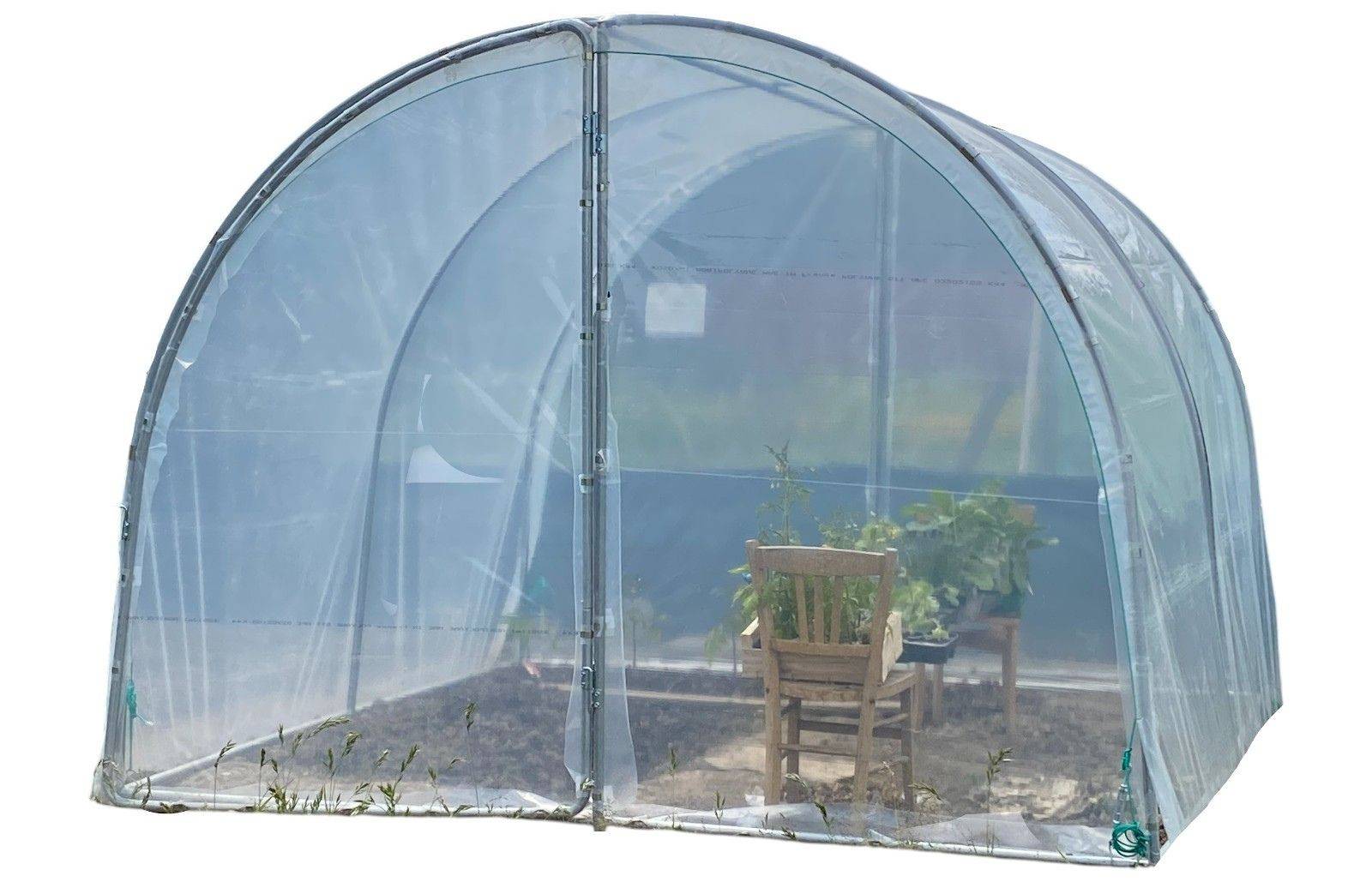 Serre tunnel de jardin - 9m² - 3 x 3 m - pieds arrondis - polyéthylène haute densité - 2 portes pivotantes - LES SERRES TONNEAU - Image 2