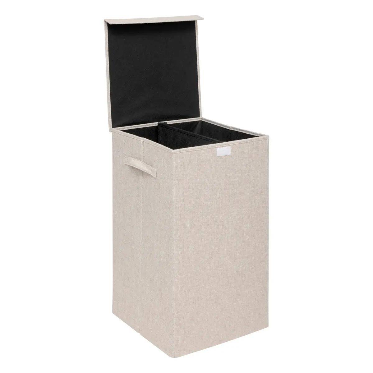 Panier à Linge Avec Séparateur "Colors" 74L Beige Lin - Image 2