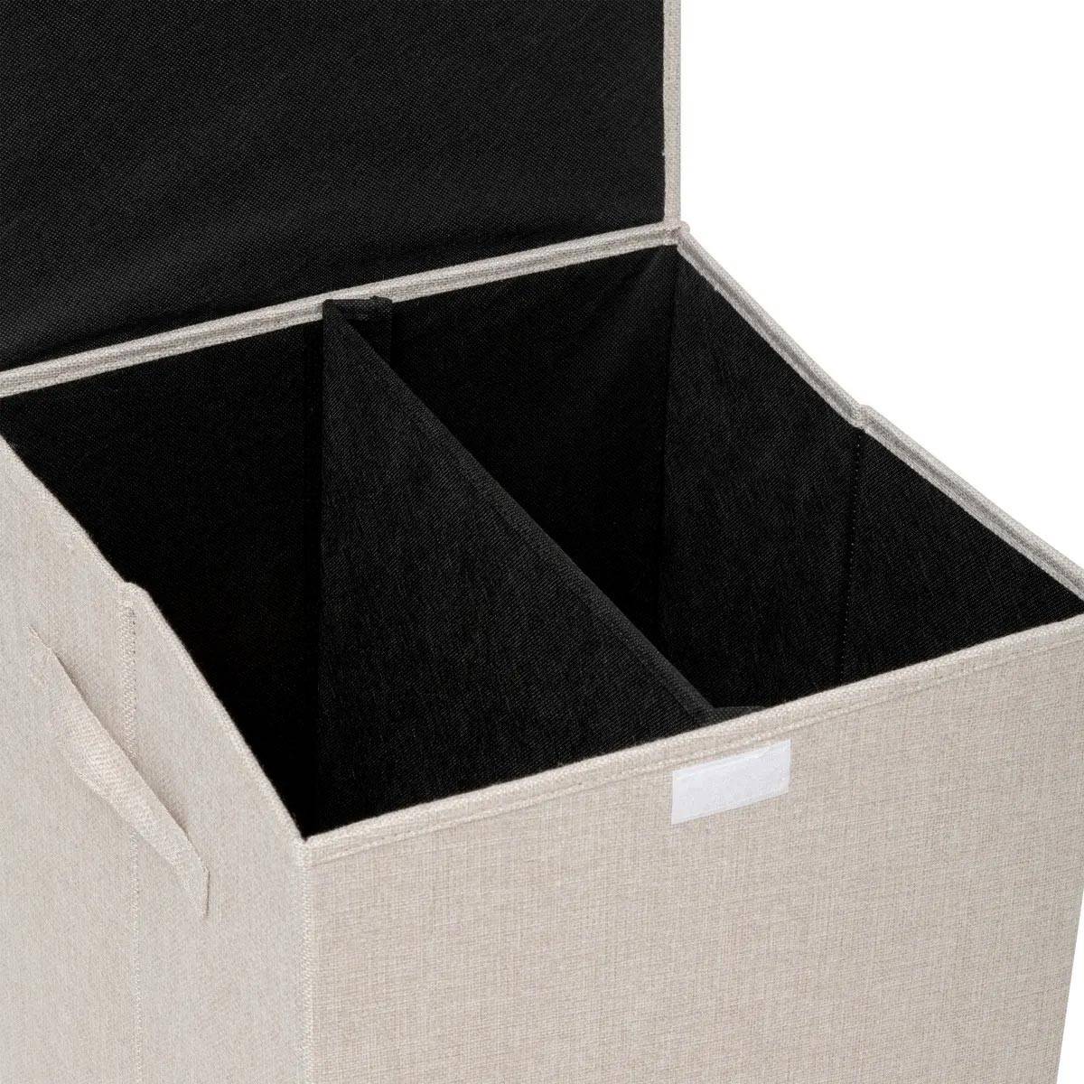 Panier à Linge Avec Séparateur "Colors" 74L Beige Lin - Image 3