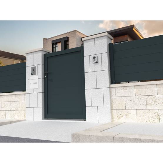 Portillon panneau plein SPASIE 1000x1715mm (Gris anthracite) - Alia Productions