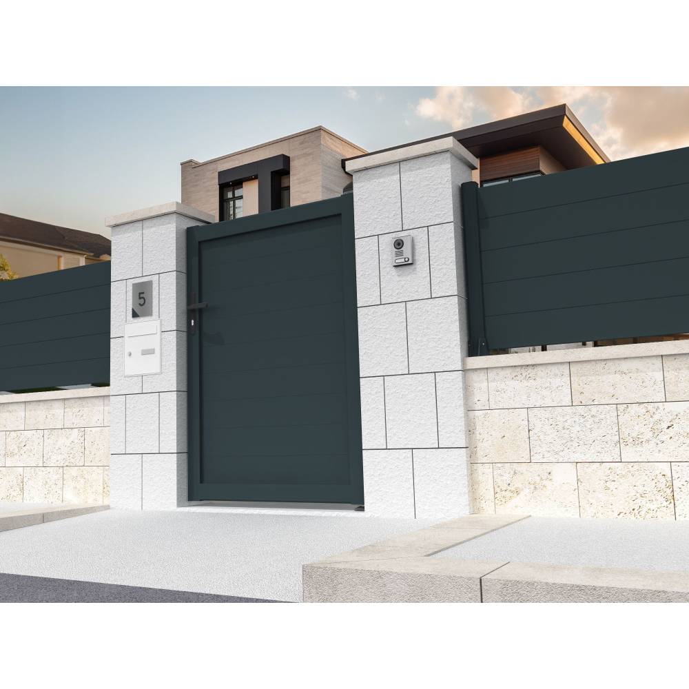 Portillon panneau plein SPASIE 1000x1715mm (Gris anthracite) - Alia Productions