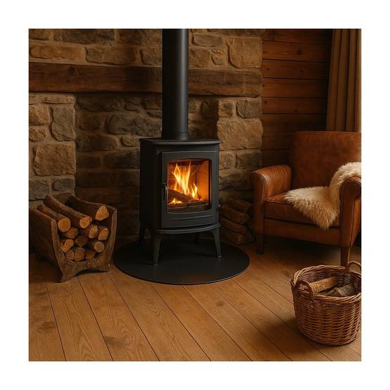 Plaque de protection de sol Ronde Ø 89 cm Acier Noir Vernis pour poêles Épaisseur 2 mm 10.5 kg - Image 3