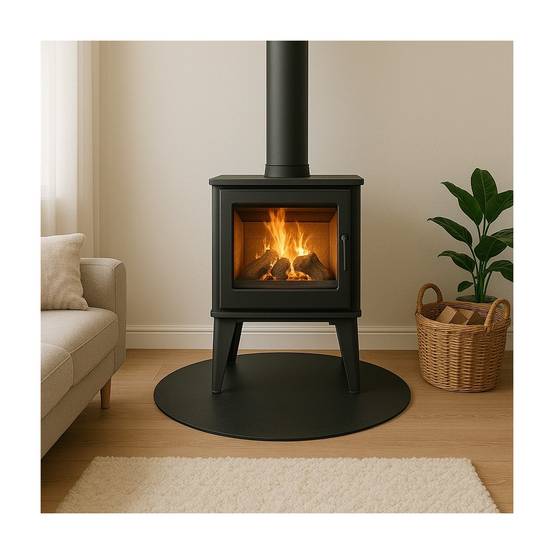 Plaque de protection de sol Ronde Ø 89 cm Acier Noir Vernis pour poêles Épaisseur 2 mm 10.5 kg - Image 5