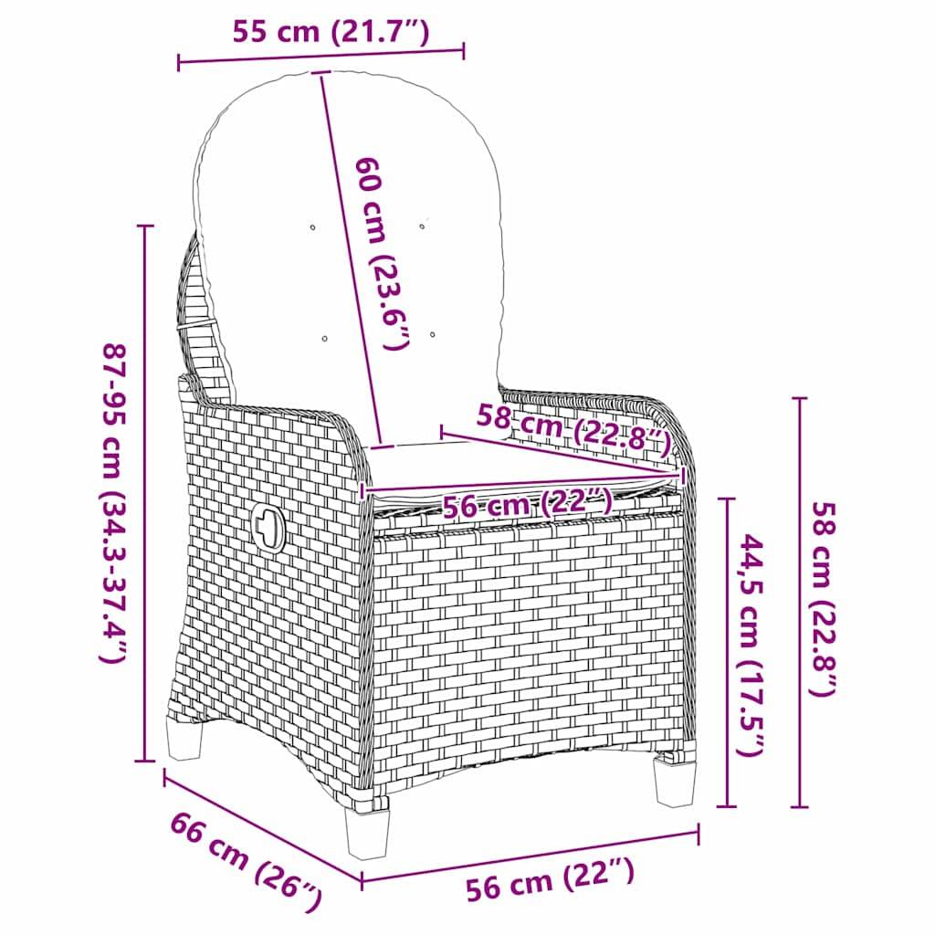 ComfortXL - Fauteuil relax de jardin en polyrotin inclinable multipositions avec coussin pour terrasse Gris – ComfortXL Outdoor Living - Image 5