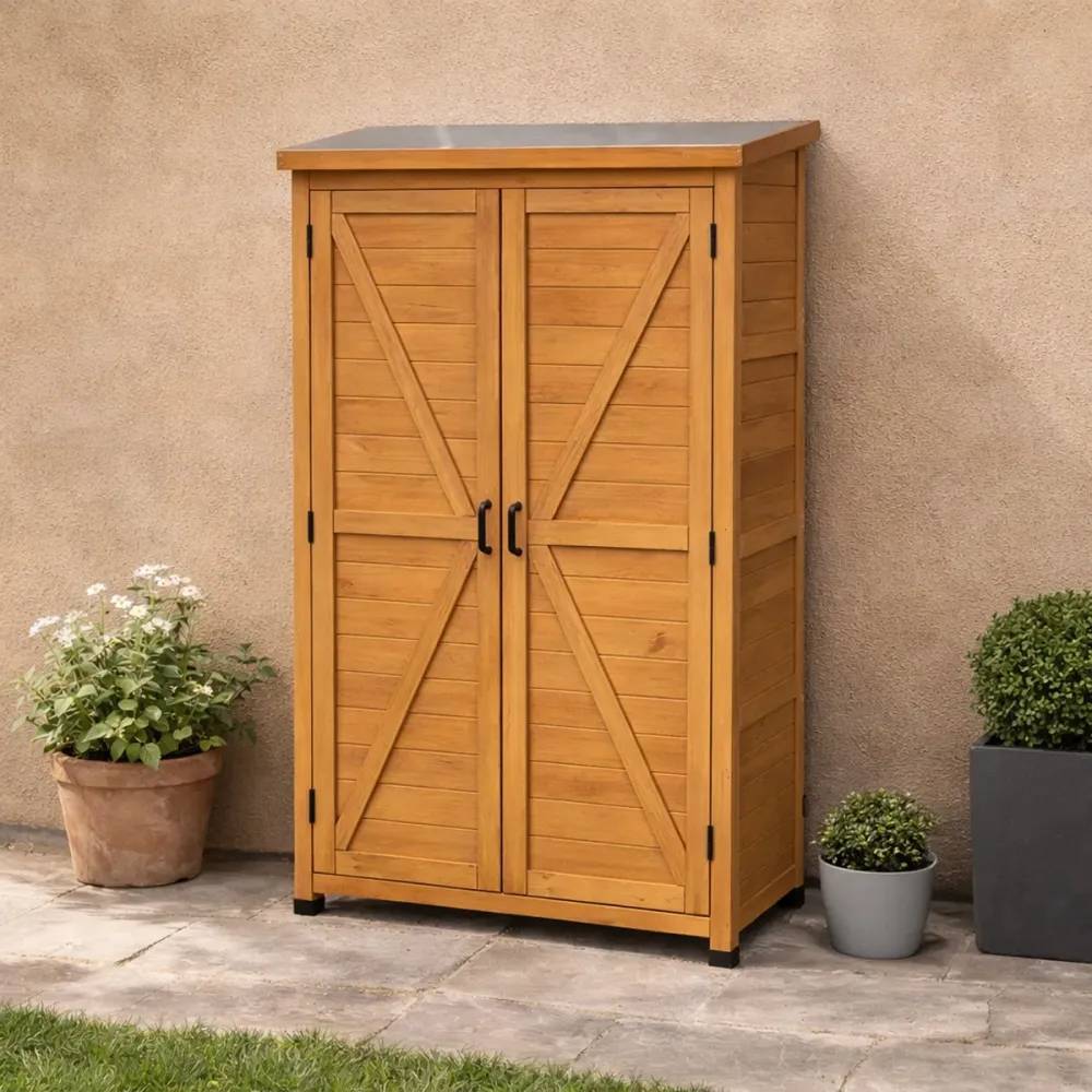 Abri de jardin Sambre en bois Hauteur 174 cm - 2 portes 0,44m² - Image 1