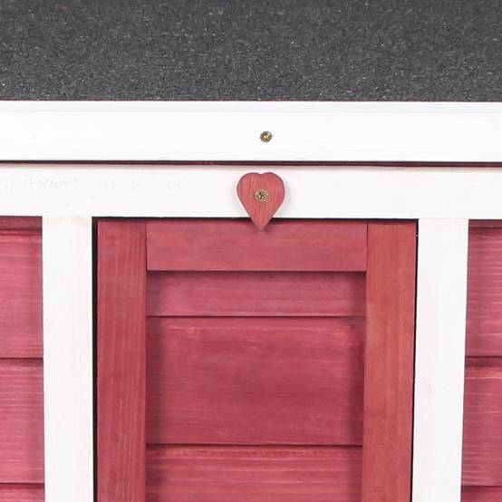 Abri en Bois pour Petit Lapin Niche Extérieure Toit Ouvrant et Porte Rampe 42cm Rouge - ComfortXL Outdoor Living - Image 10