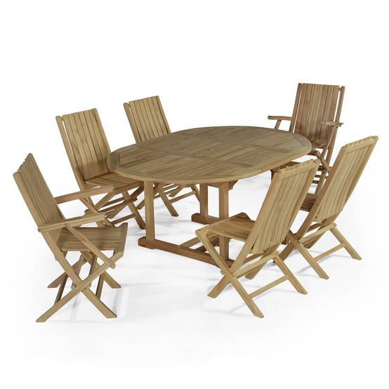 Salon de jardin en teck massif Santiago, 6 places - TECK'Attitude - Image 1