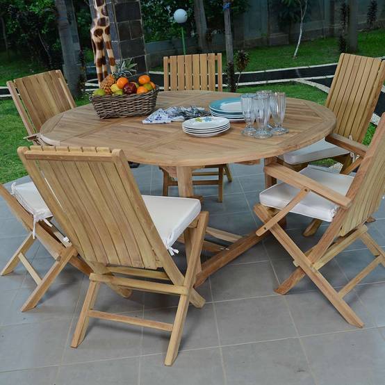 Salon de jardin en teck massif Santiago, 6 places - TECK'Attitude - Image 2