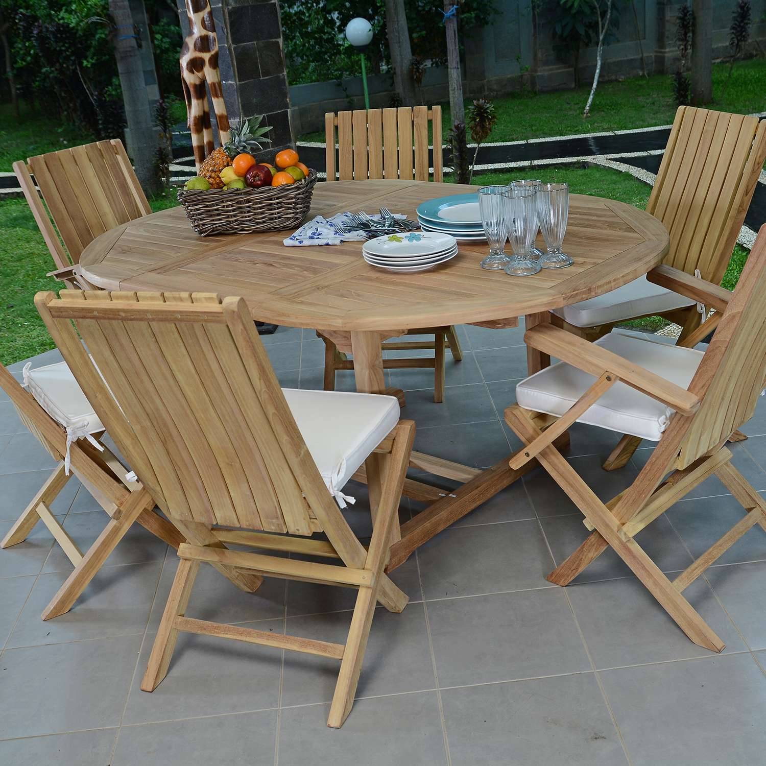 Salon de jardin en teck massif Santiago, 6 places - TECK'Attitude - Image 2