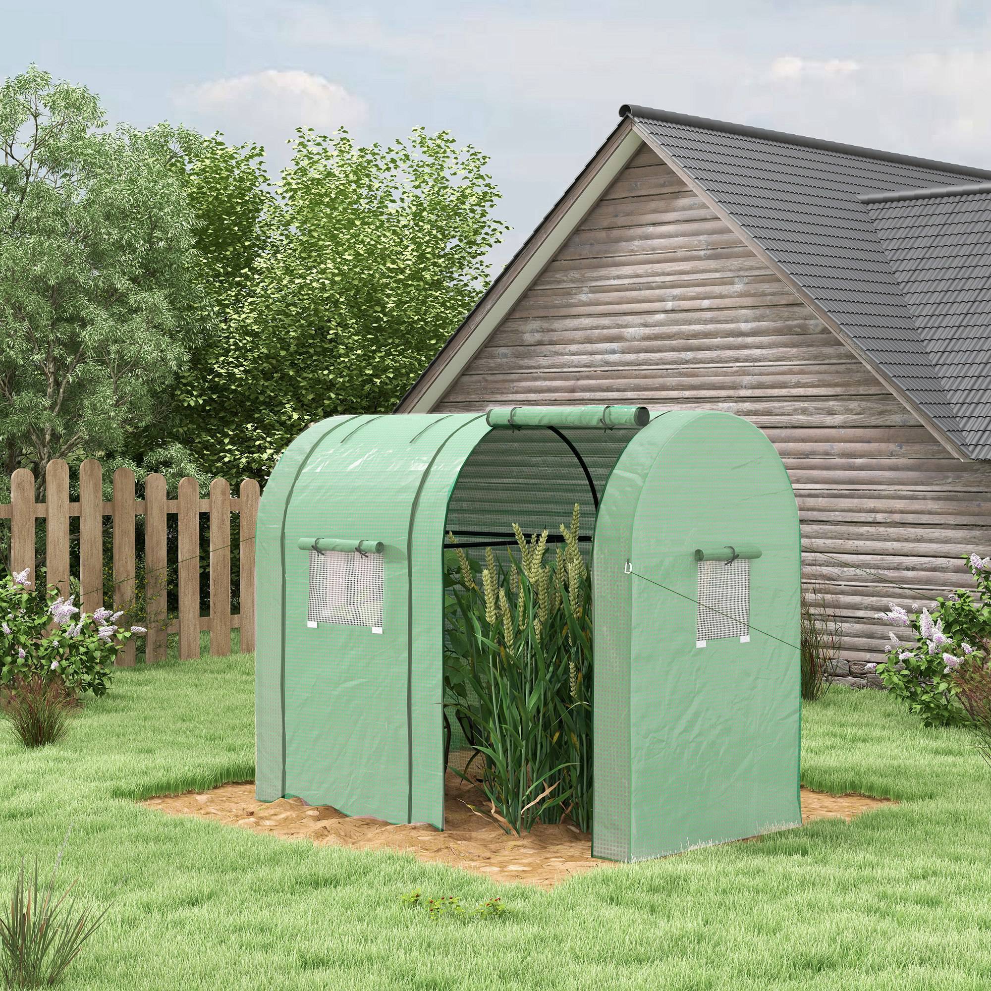 Serre de jardin à tomates en acier pour potager protection optimale 185x94x150cm vert - ComfortXL Outdoor Living - Image 4
