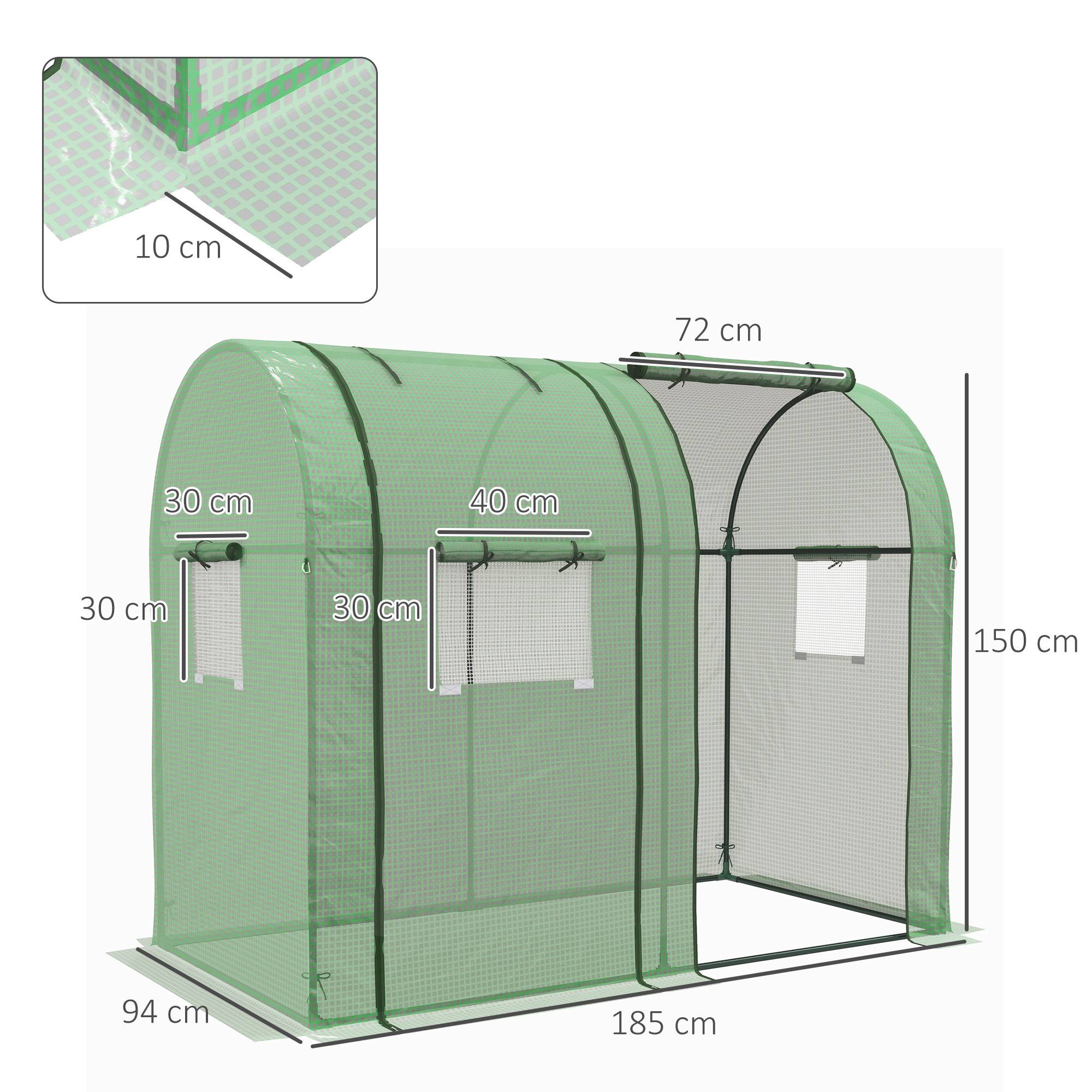 Serre de jardin à tomates en acier pour potager protection optimale 185x94x150cm vert - ComfortXL Outdoor Living - Image 5