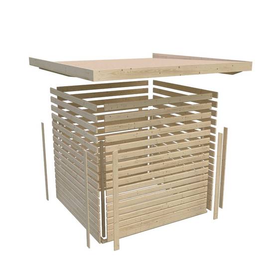 Abri à vélos en épicéa nordique 4,6m² pour 4 vélos avec embase Karibu marron - Image 7