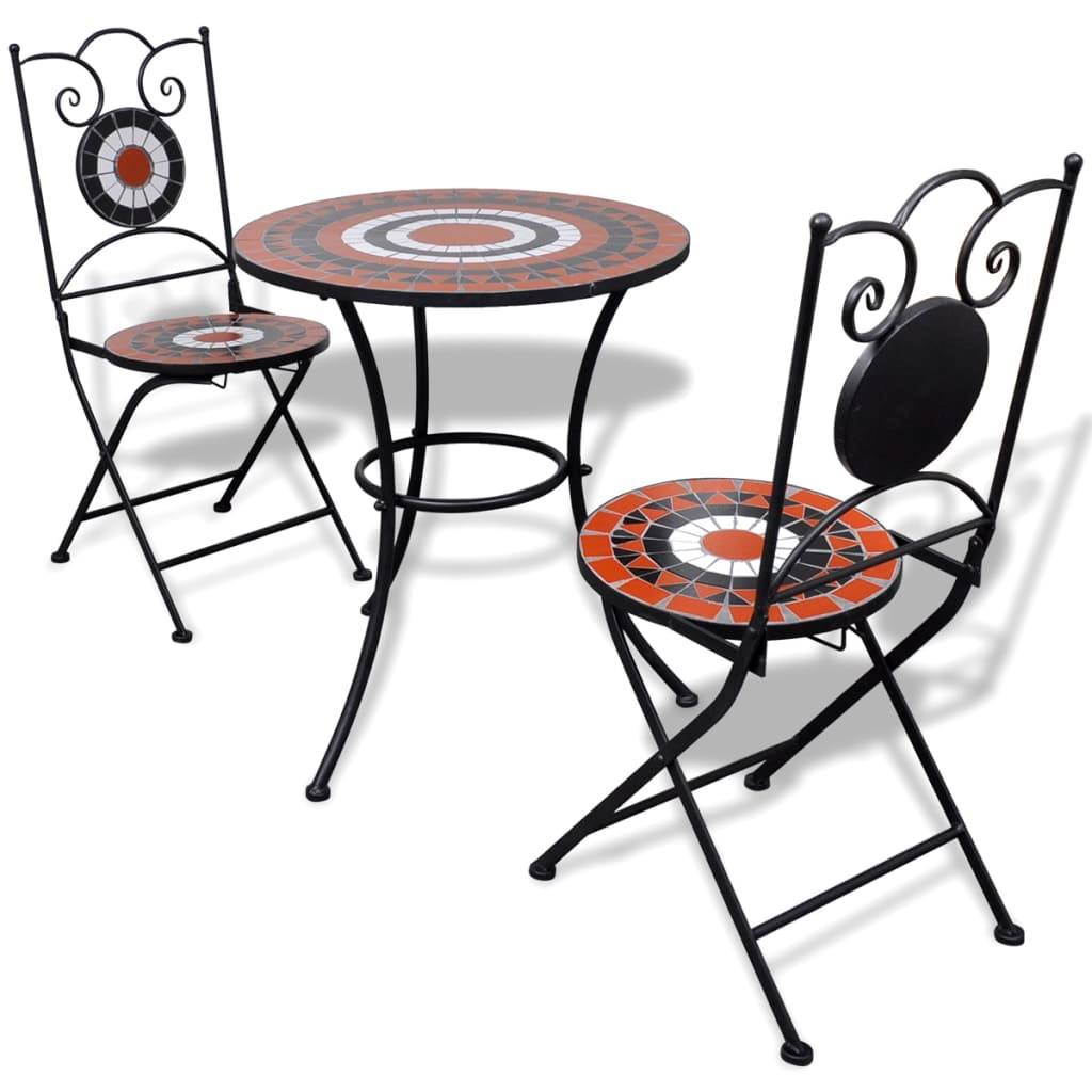 Vidaxl - Mobilier de bistro 3 pcs Carreau céramique Terre cuite et blanc vidaXL 271773 - Image 1