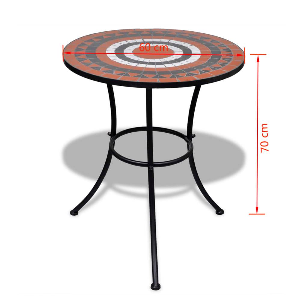 Vidaxl - Mobilier de bistro 3 pcs Carreau céramique Terre cuite et blanc vidaXL 271773 - Image 3