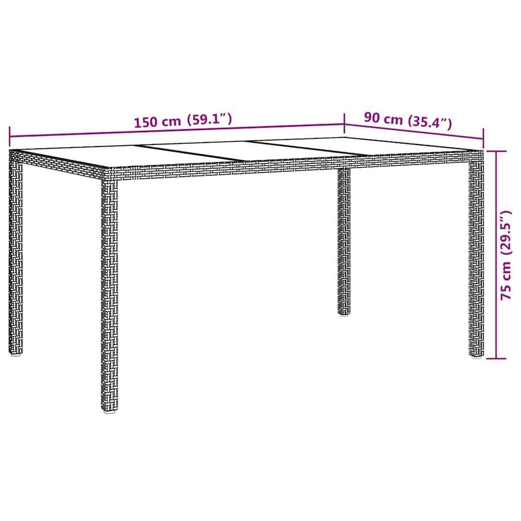 Table de Jardin Rectangulaire 150x90cm en Résine Tressée Blanche et Acier – ComfortXL Outdoor Living - Image 7