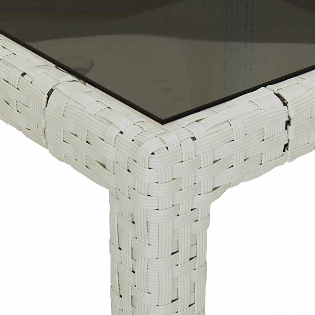 Table de Jardin Rectangulaire 150x90cm en Résine Tressée Blanche et Acier – ComfortXL Outdoor Living - Image 6