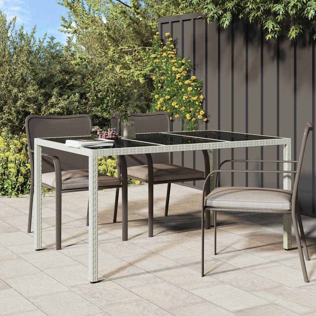 Table de Jardin Rectangulaire 150x90cm en Résine Tressée Blanche et Acier – ComfortXL Outdoor Living - Image 1