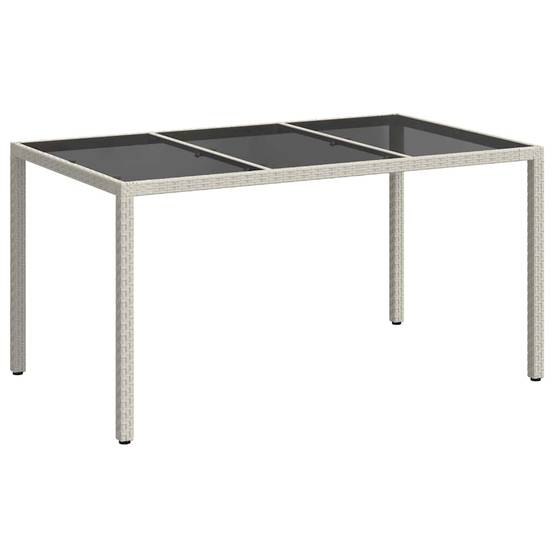 Table de Jardin Rectangulaire 150x90cm en Résine Tressée Blanche et Acier – ComfortXL Outdoor Living - Image 2