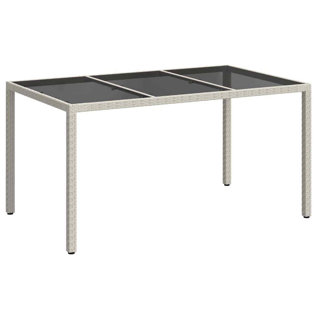 Table de Jardin Rectangulaire 150x90cm en Résine Tressée Blanche et Acier – ComfortXL Outdoor Living - Image 2