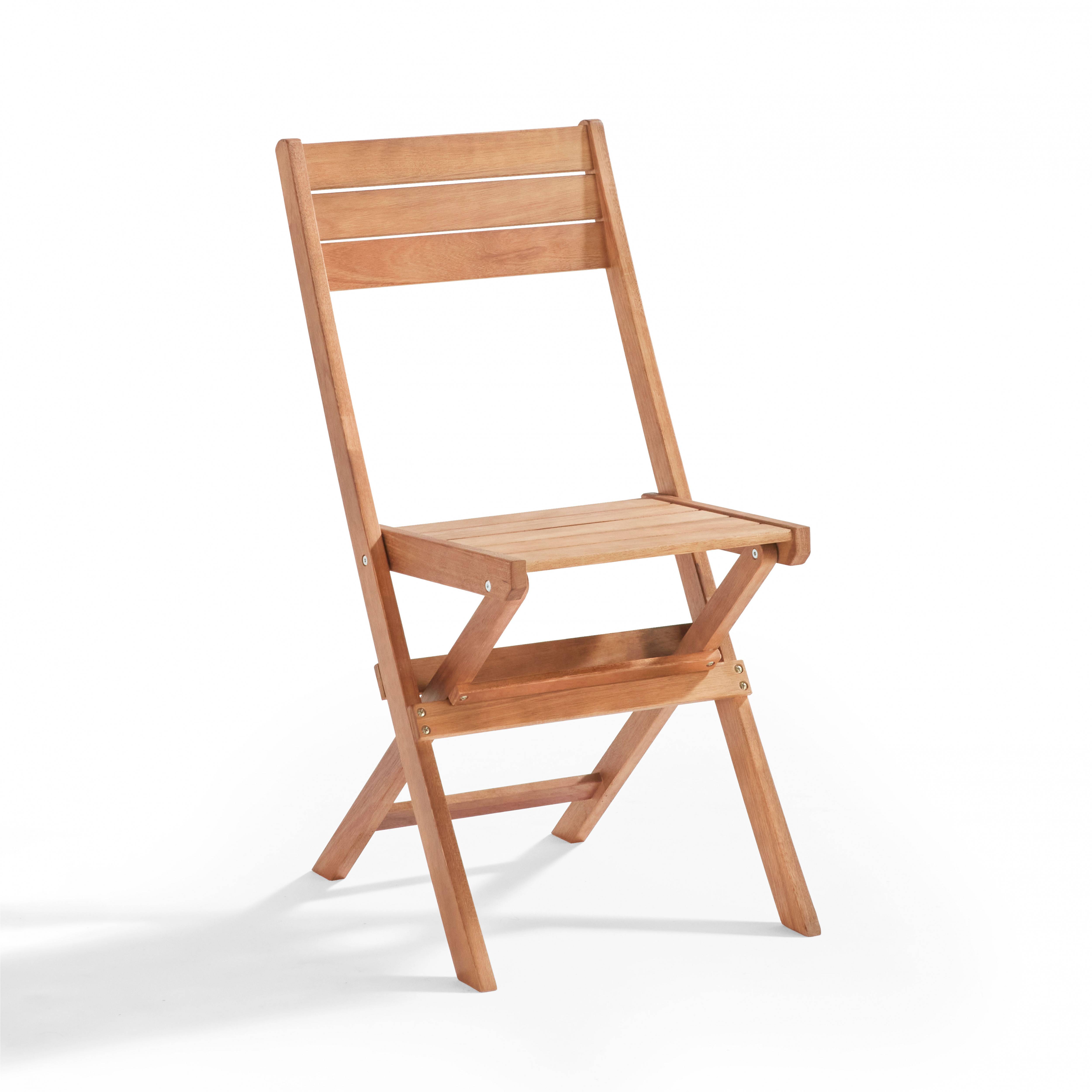 Oviala - Table de terrasse et 4 chaises pliantes en bois Sete - Oviala - Image 6