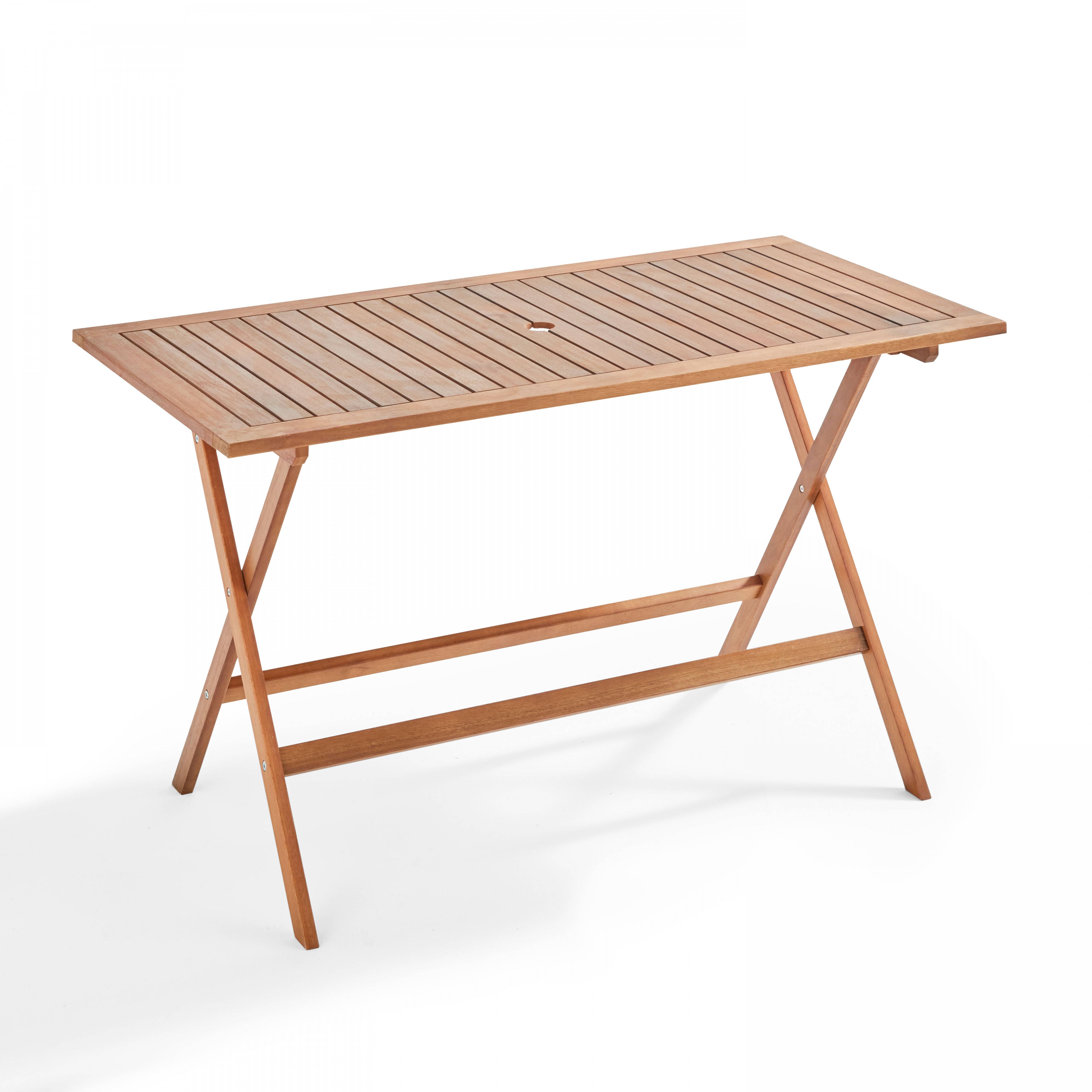 Oviala - Table de terrasse et 4 chaises pliantes en bois Sete - Oviala - Image 4