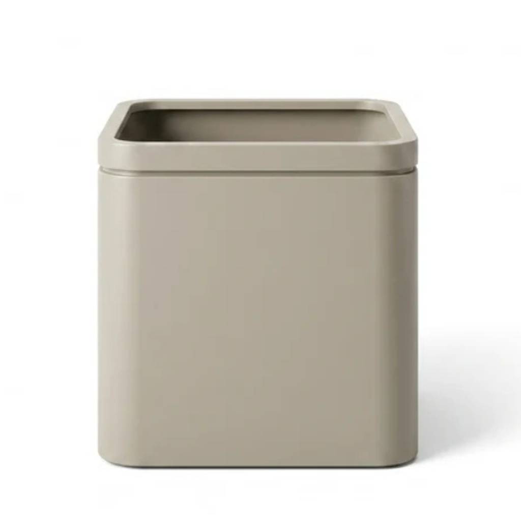 Lot olivier + pot infinity square 60x60cm champagne, pot de grande taille fait main en acier inoxydable - Image 2