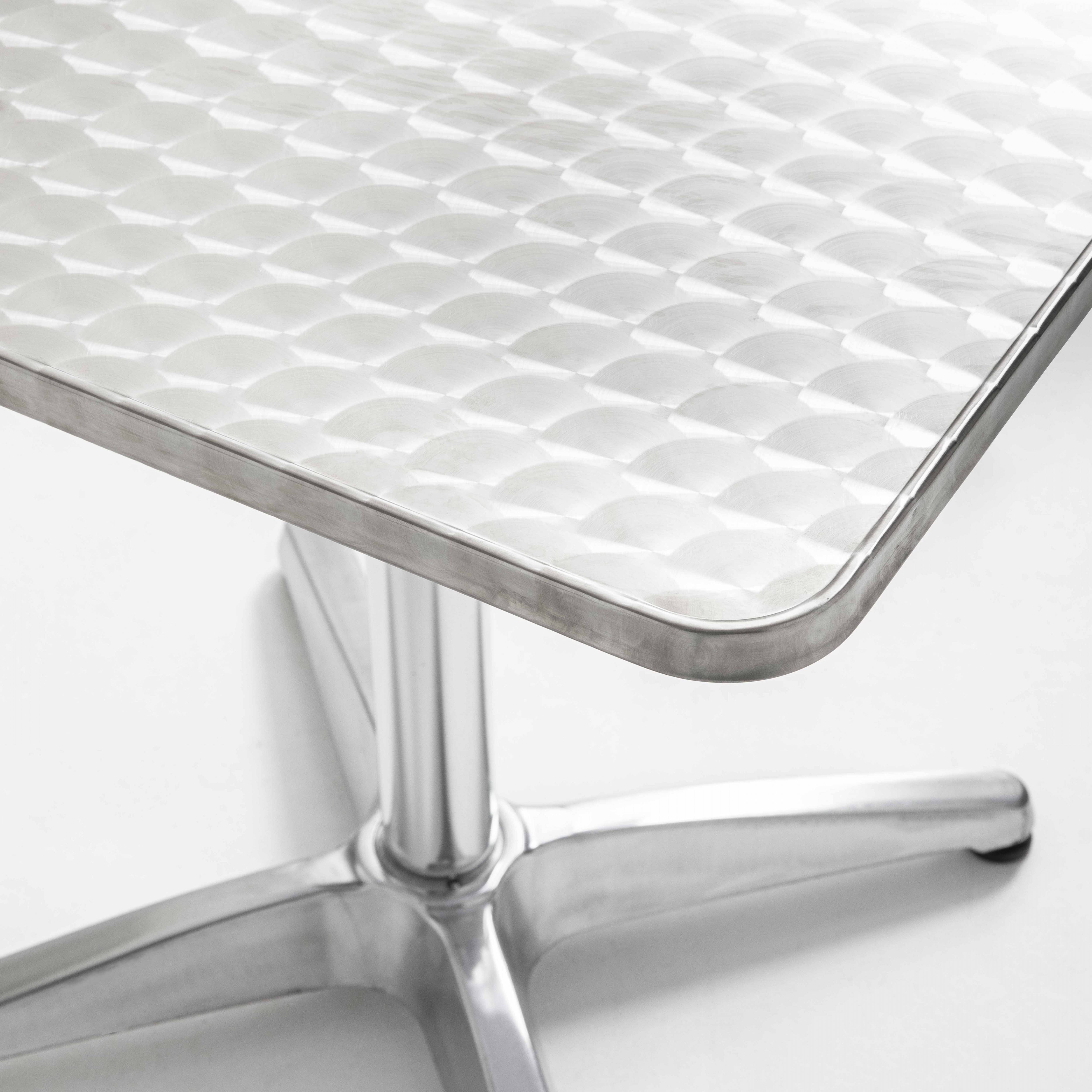 Oviala - Table de jardin bistrot carrée 70 cm et 4 fauteuils en aluminium Brixton - Oviala - Image 3