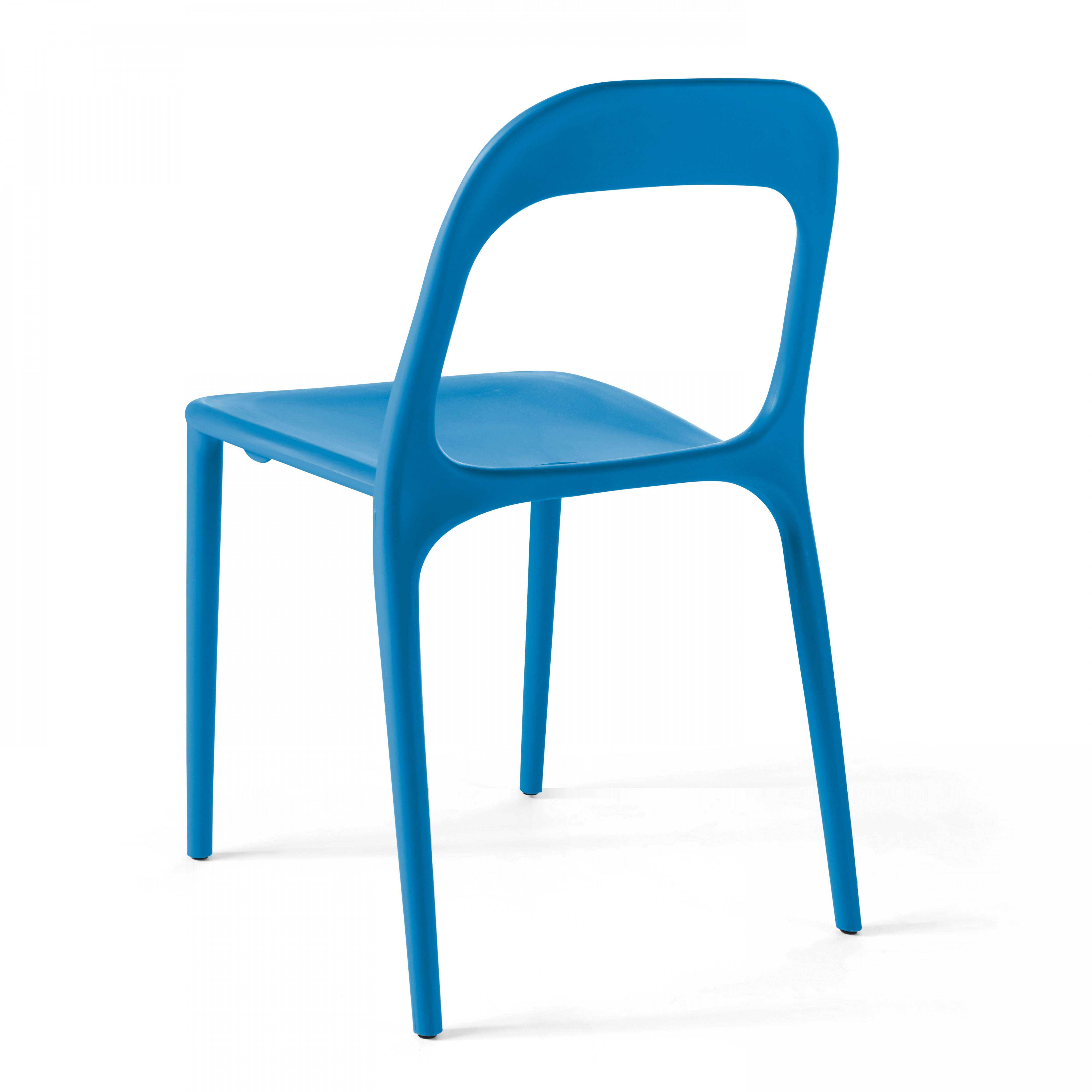 Oviala - Lot de 4 chaises en plastique bleu Milan - Oviala - Image 3