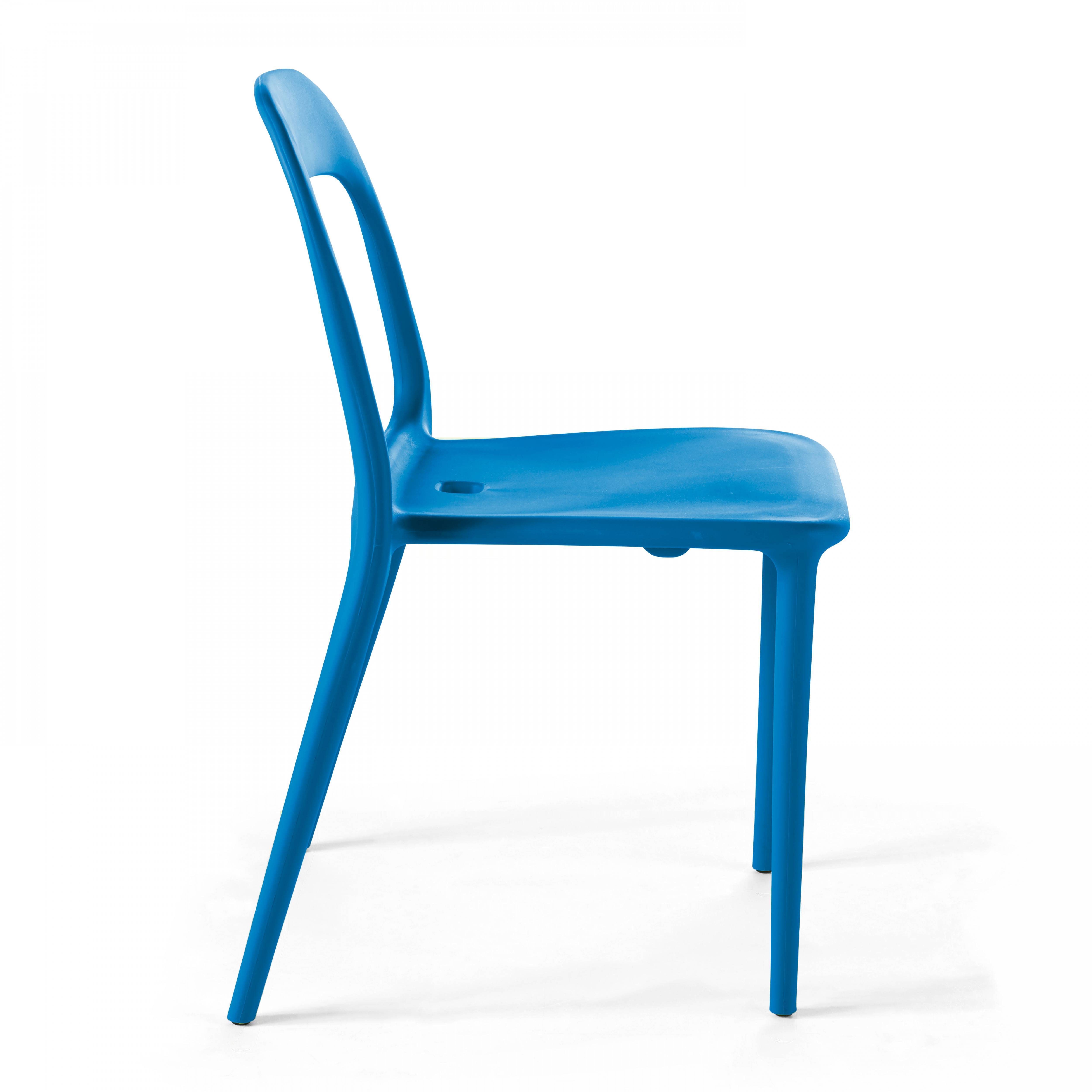 Oviala - Lot de 4 chaises en plastique bleu Milan - Oviala - Image 4