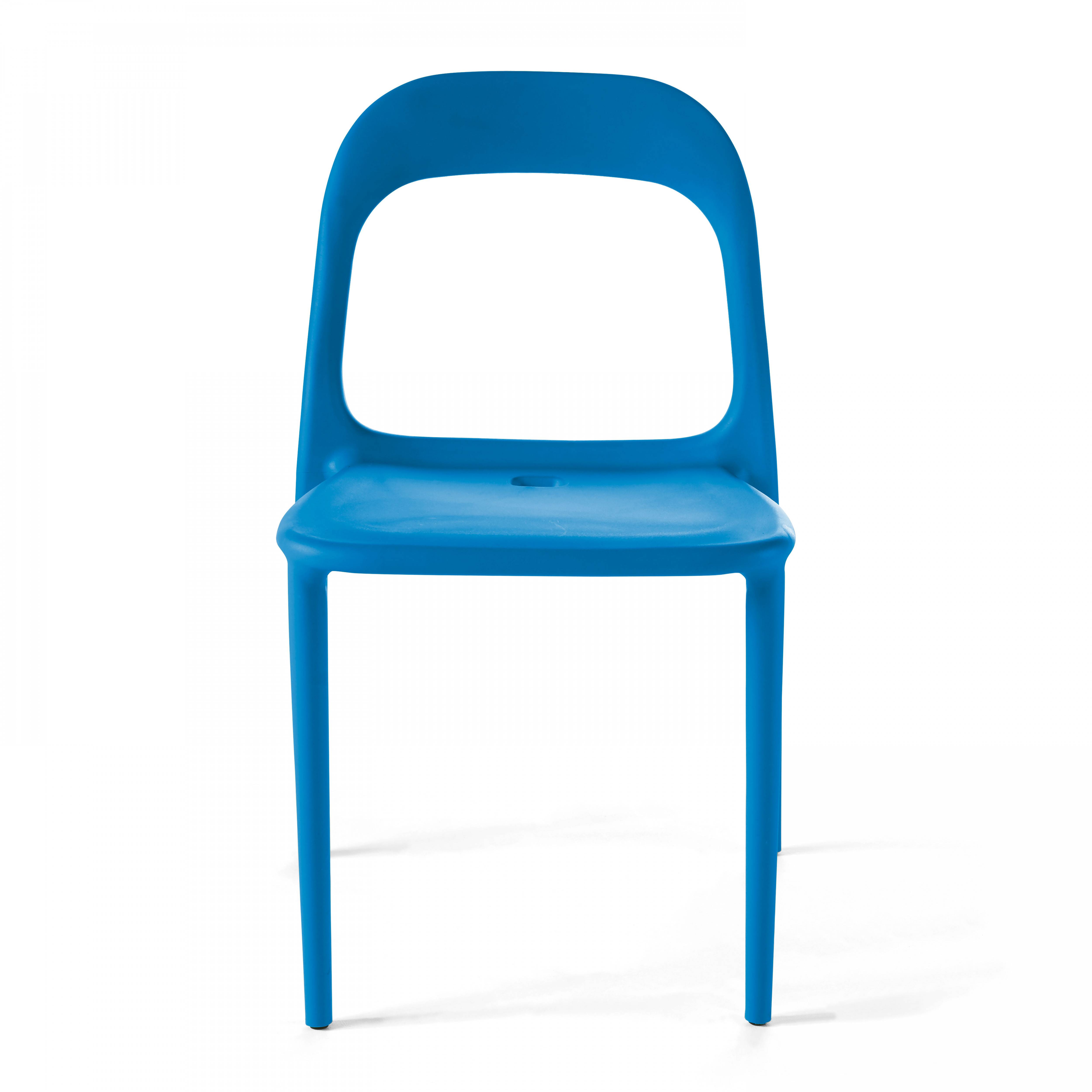 Oviala - Lot de 4 chaises en plastique bleu Milan - Oviala - Image 5