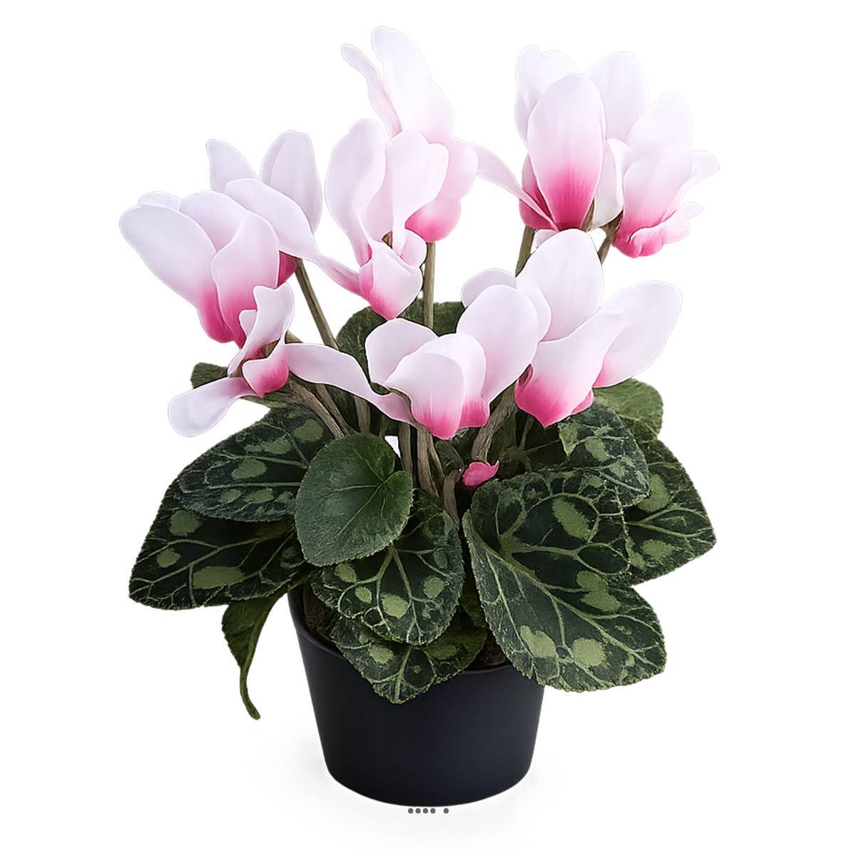 Artificielles - Cyclamen artificiel en pot H 20 cm D 15 cm qualité top Rose-crème - couleur: Rose-crème - Image 1