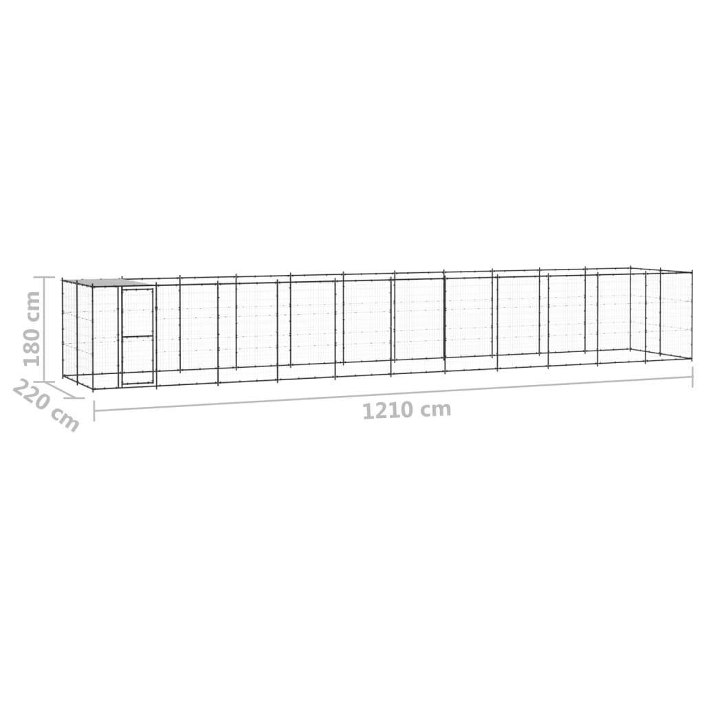 Helloshop26 - Chenil extérieur cage enclos parc animaux chien extérieur acier avec toit 26,62 m² - Image 2