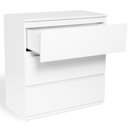 Commode 3 tiroirs TOMI 78 cm bois blanc - Image 4