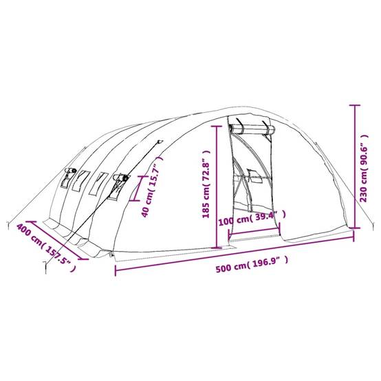Vidaxl - Serre avec cadre en acier vert 20 m² 5x4x2,3 m vidaXL 3188083 - Image 3