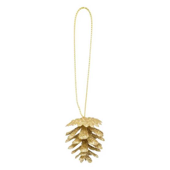 Atmosphera - Lot de 12 Sujets de Noël "Pommes de pin" 3cm Or & Bronze - Image 3