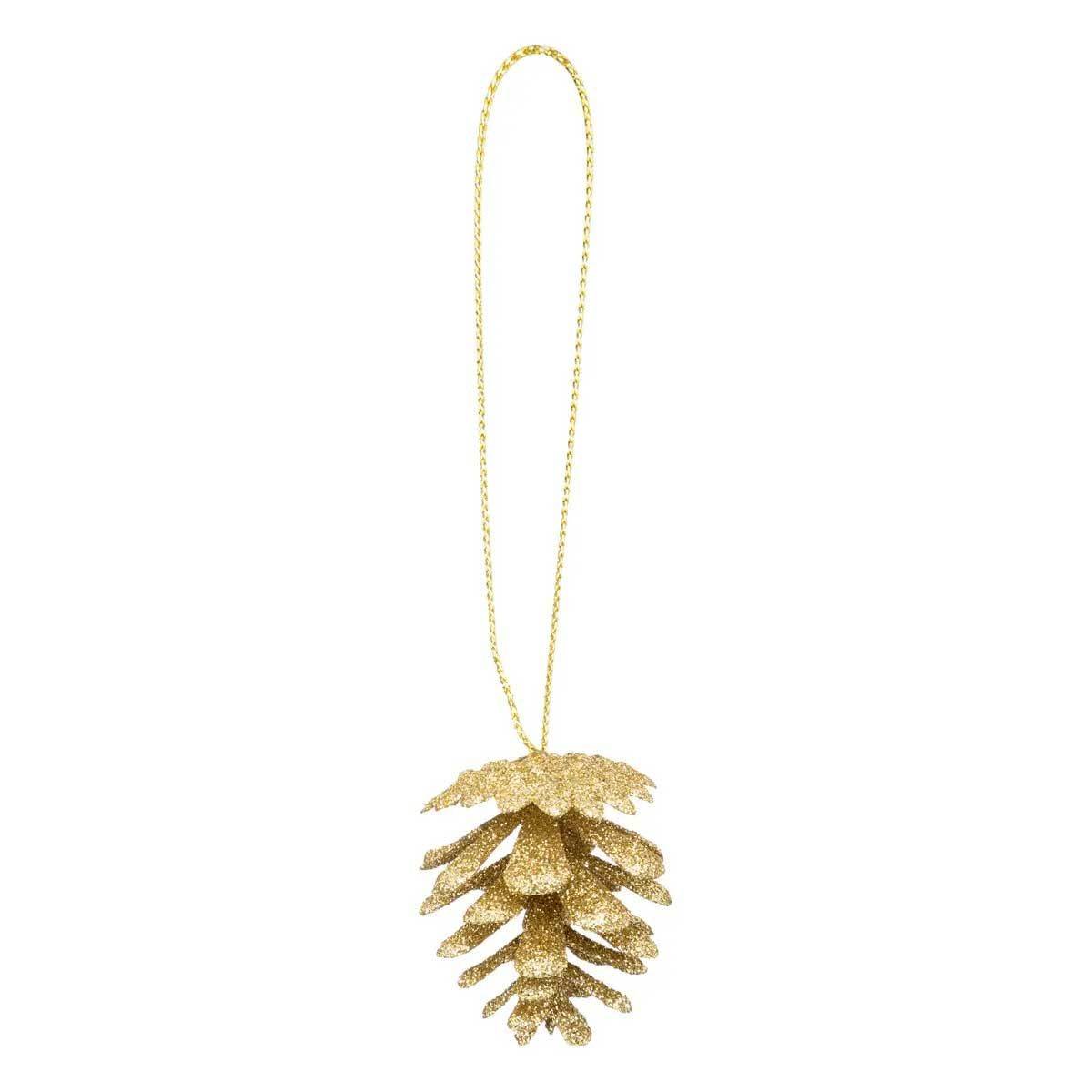 Atmosphera - Lot de 12 Sujets de Noël "Pommes de pin" 3cm Or & Bronze - Image 3