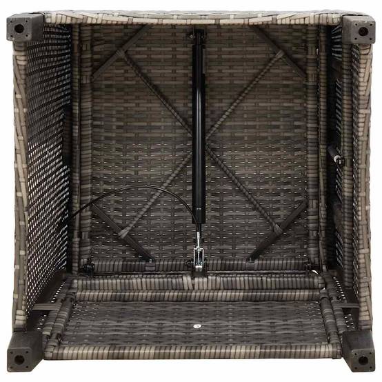 PANGIVO - Chaise de jardin inclinable avec table d'appoint gris polyrotins 65 x 58 x 94 cm, Poids :13.55kg - PANGIVO - Image 10