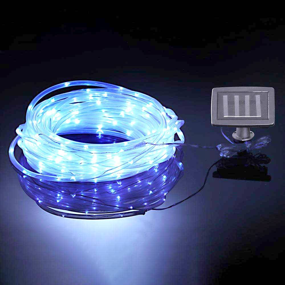 Sans Marque - Cordon lumineux solaire LED 6 à 24 m – Éclairage fixe ou clignotant, blanc ou multicolore, IP44 - 6 mètres - Blanc - DIVERS - Image 2