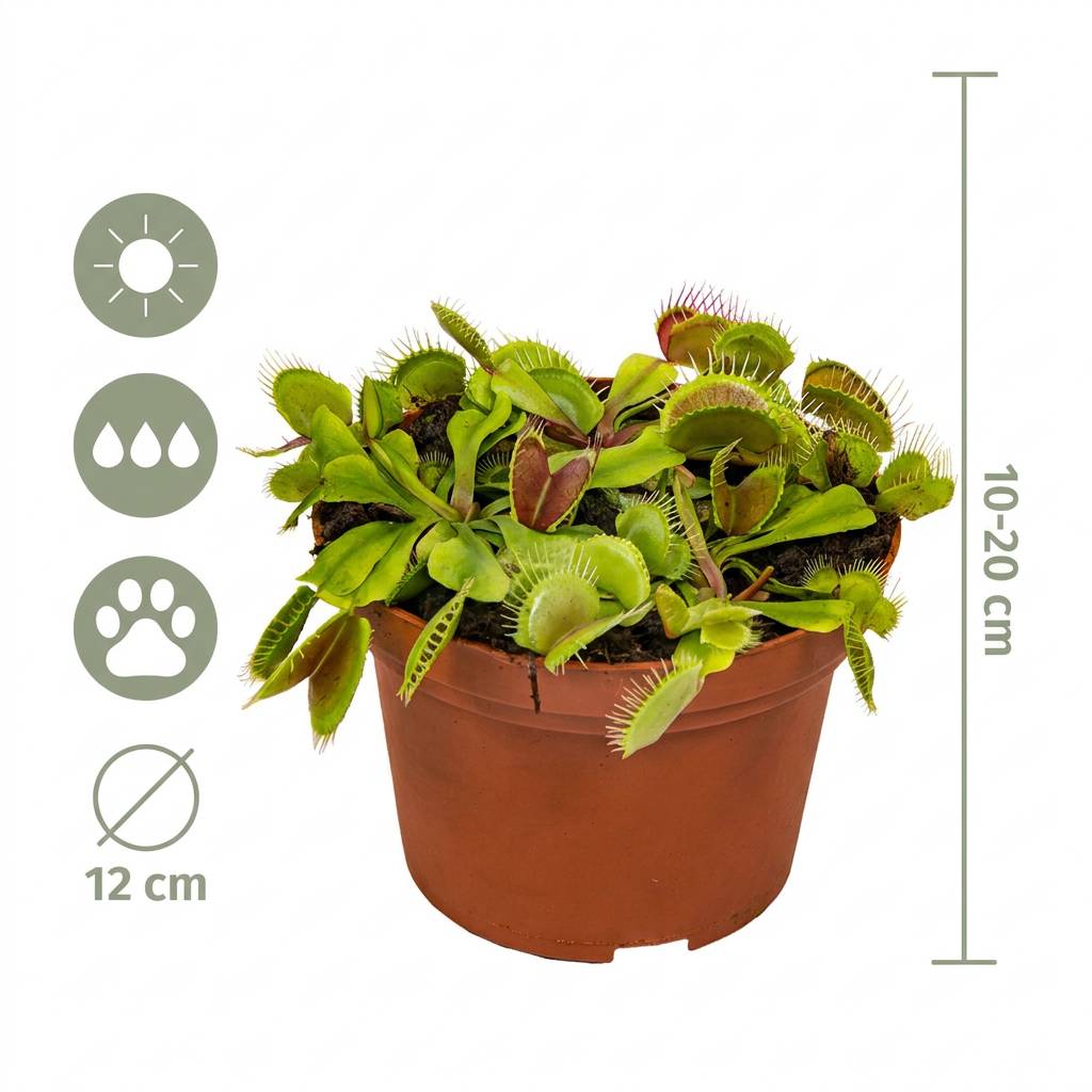 Dionaea Muscipula - Dionée Attrape-Mouche - Plante Carnivore - H. 10-15 cm - P. 12 cm - Image 6